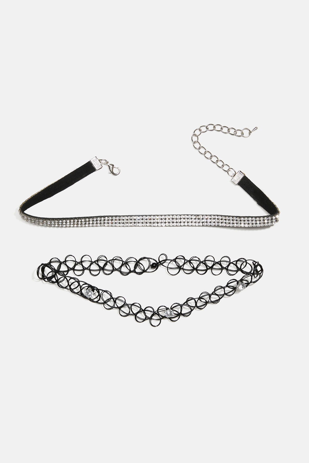 Choker-kaulakorut, joissa strassikiviä, 2 kpl ryhmässä Lapsille / Lasten korut / Lasten kaulakorut @ Glitter (402000239000)