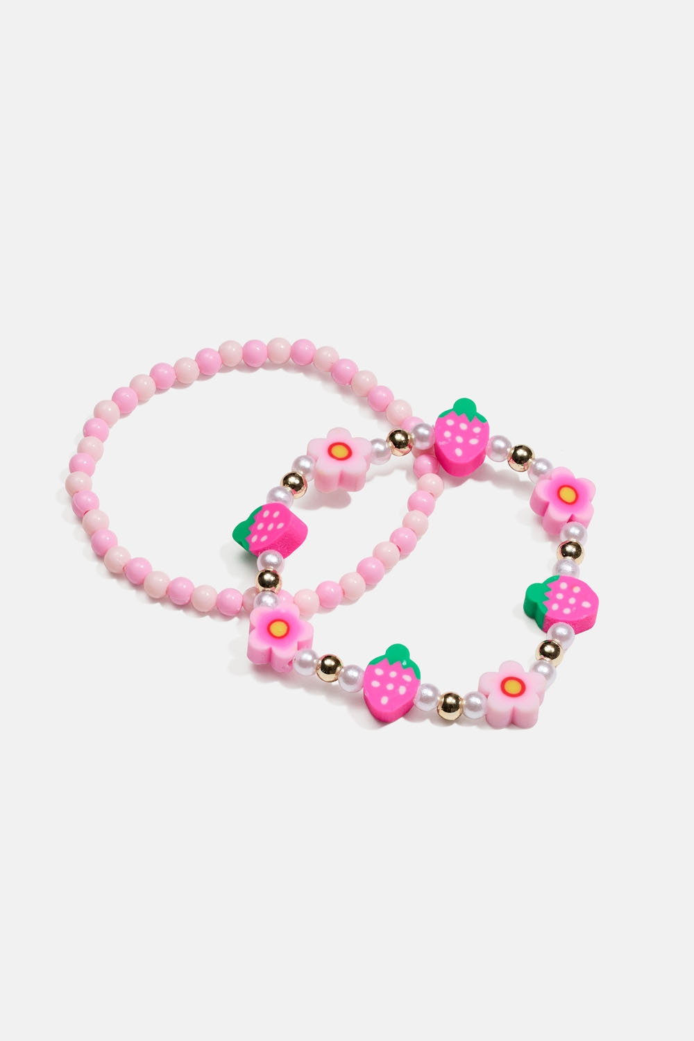 Rannekoru, jossa kukkia ja mansikoita, 2 kpl