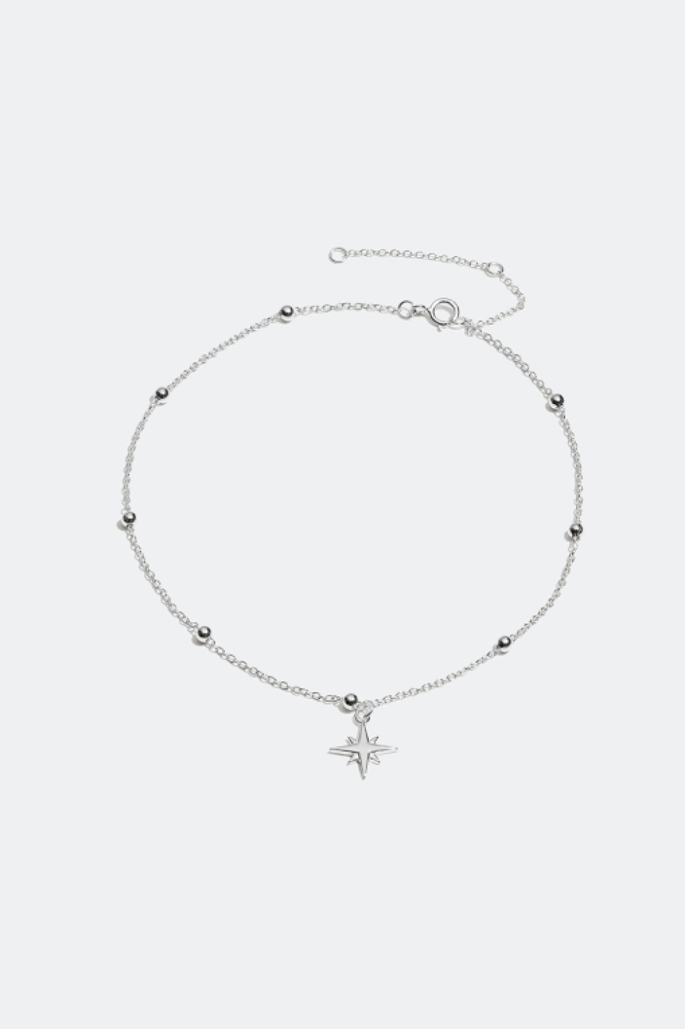 Nilkkakoru aitoa hopeaa, jossa tähtiä ryhmässä Aitoa Hopeaa / Hopeiset nilkkakorut @ Glitter (50900002)