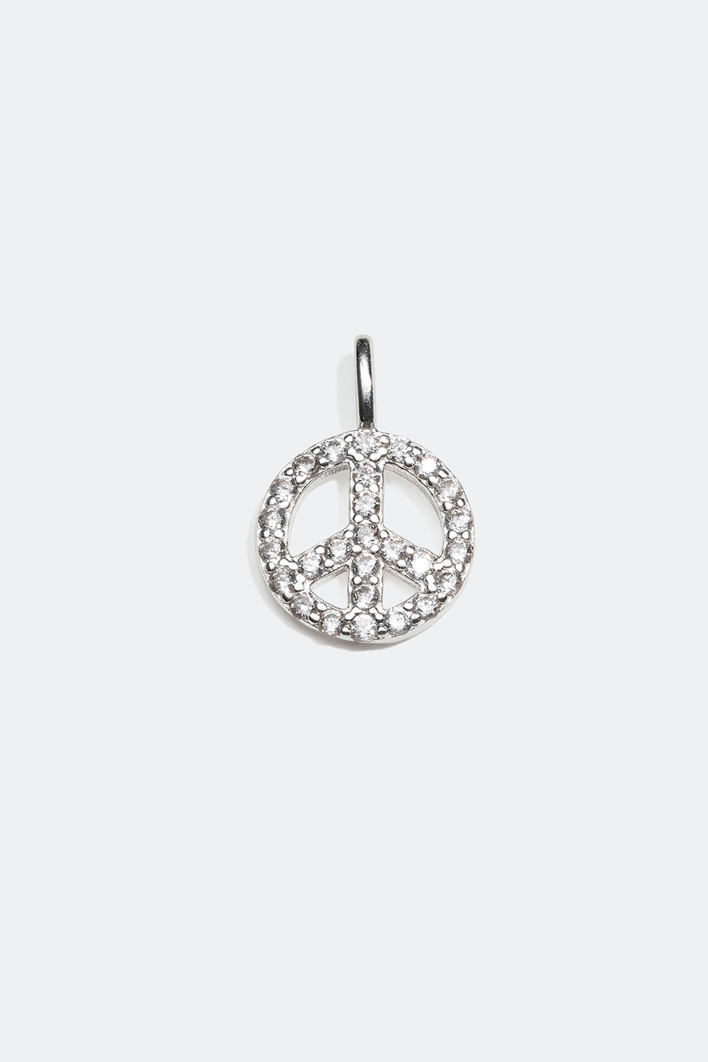 Aito hopeariipus, jossa rauhanmerkki ja Cubic Zirconia