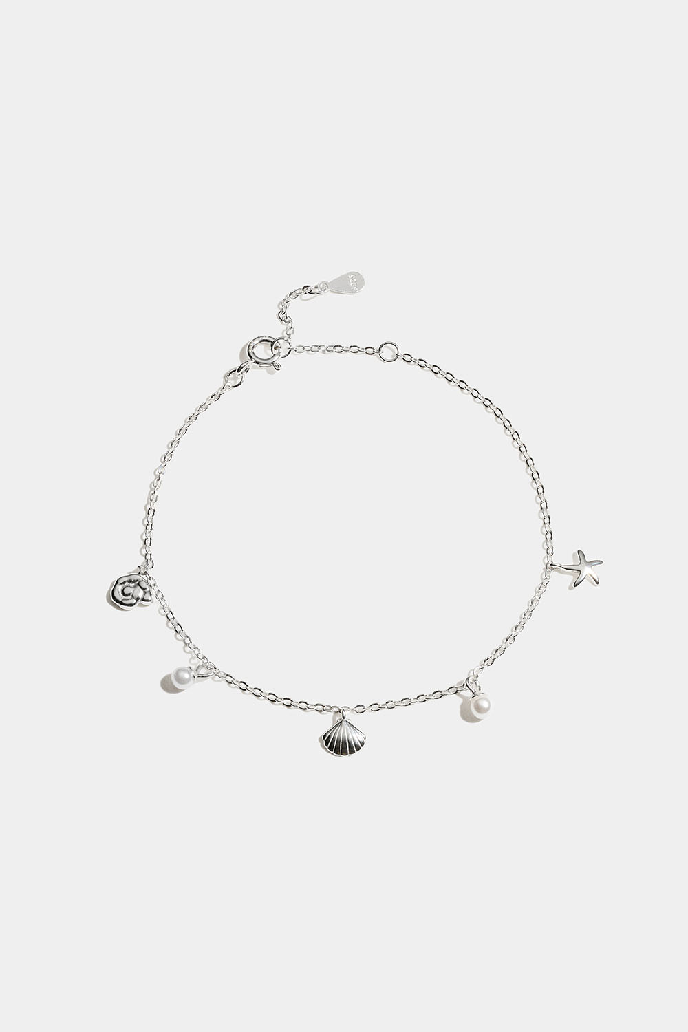 Hopearannekoru, jossa on meririipuksia. ryhmässä Aitoa Hopeaa / Hopeiset rannekorut @ Glitter (551001111001)