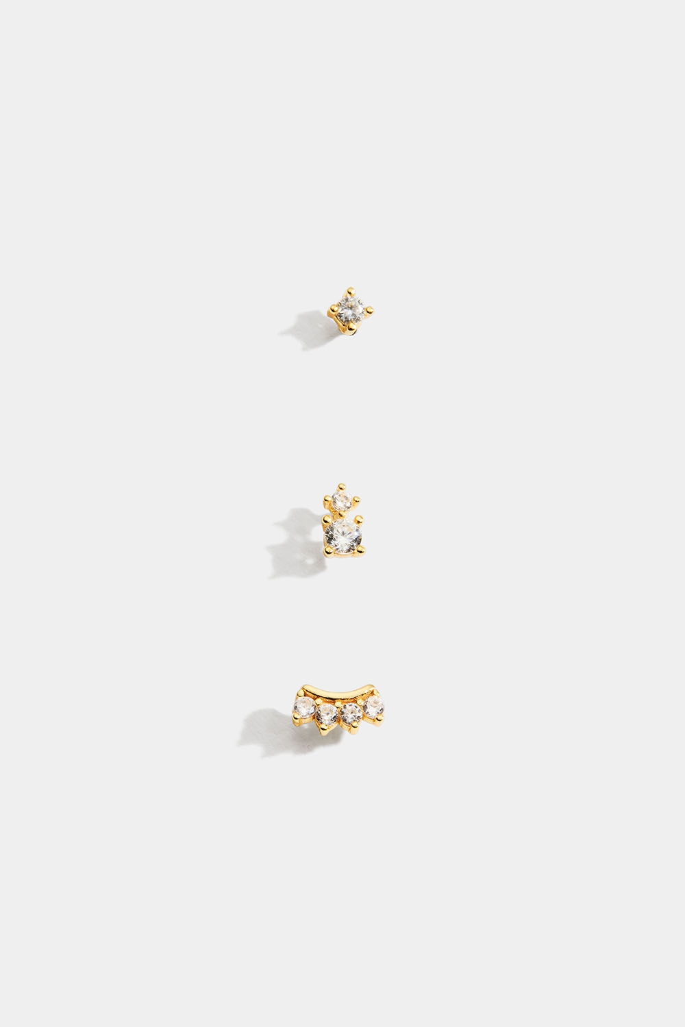 18k kullatut hopeiset mininappikorvakorut Cubic Zirconia -kivillä ryhmässä 18 karaatin kullattua hopeaa / Korvakorut 18 karaatin kulta @ Glitter (553004432002)