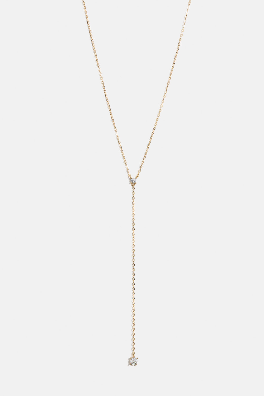 Lariat-kaulakoru aitoa 18k kullattua hopeaa kahdella kivellä ryhmässä 18 karaatin kullattua hopeaa / Kaulakorut 18 karaatin kulta @ Glitter (554001202002)