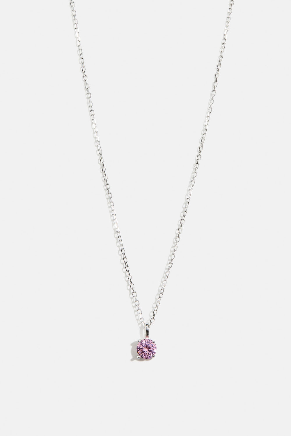 Aito hopeakaulakoru, jossa vaaleanpunainen Cubic zirconia ryhmässä Aitoa Hopeaa / Hopeiset kaulakorut @ Glitter (554001321001)