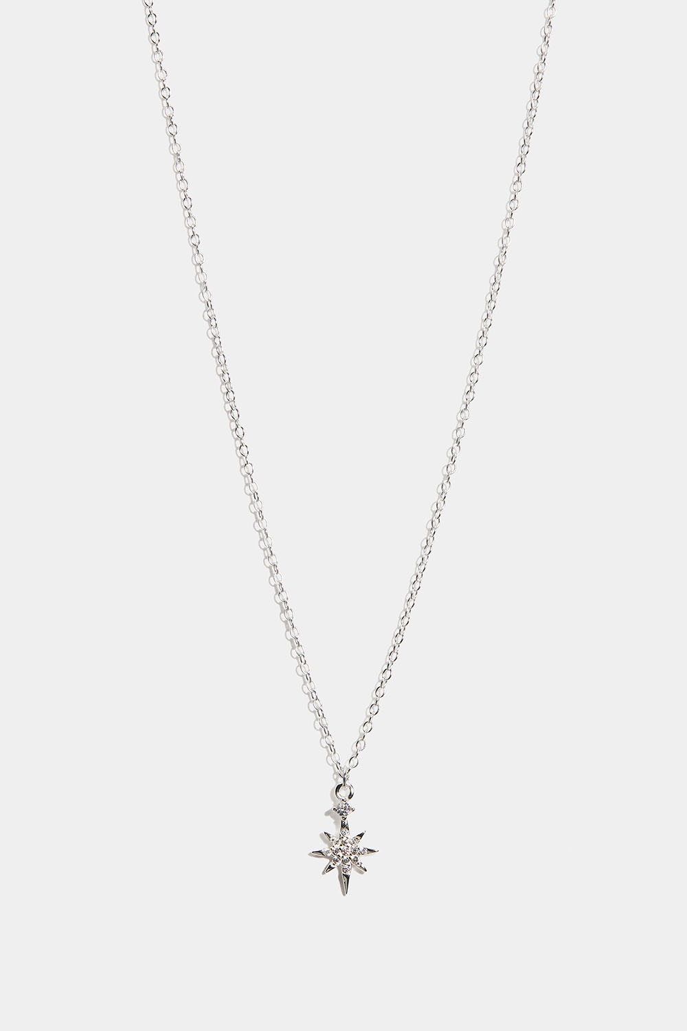 Kaulakoru aitoa hopeaa tähdellä Cubic Zirconia -kivillä koristeltuna ryhmässä Aitoa Hopeaa / Hopeiset kaulakorut / Kaulakorut riipuksella @ Glitter (554001371001)