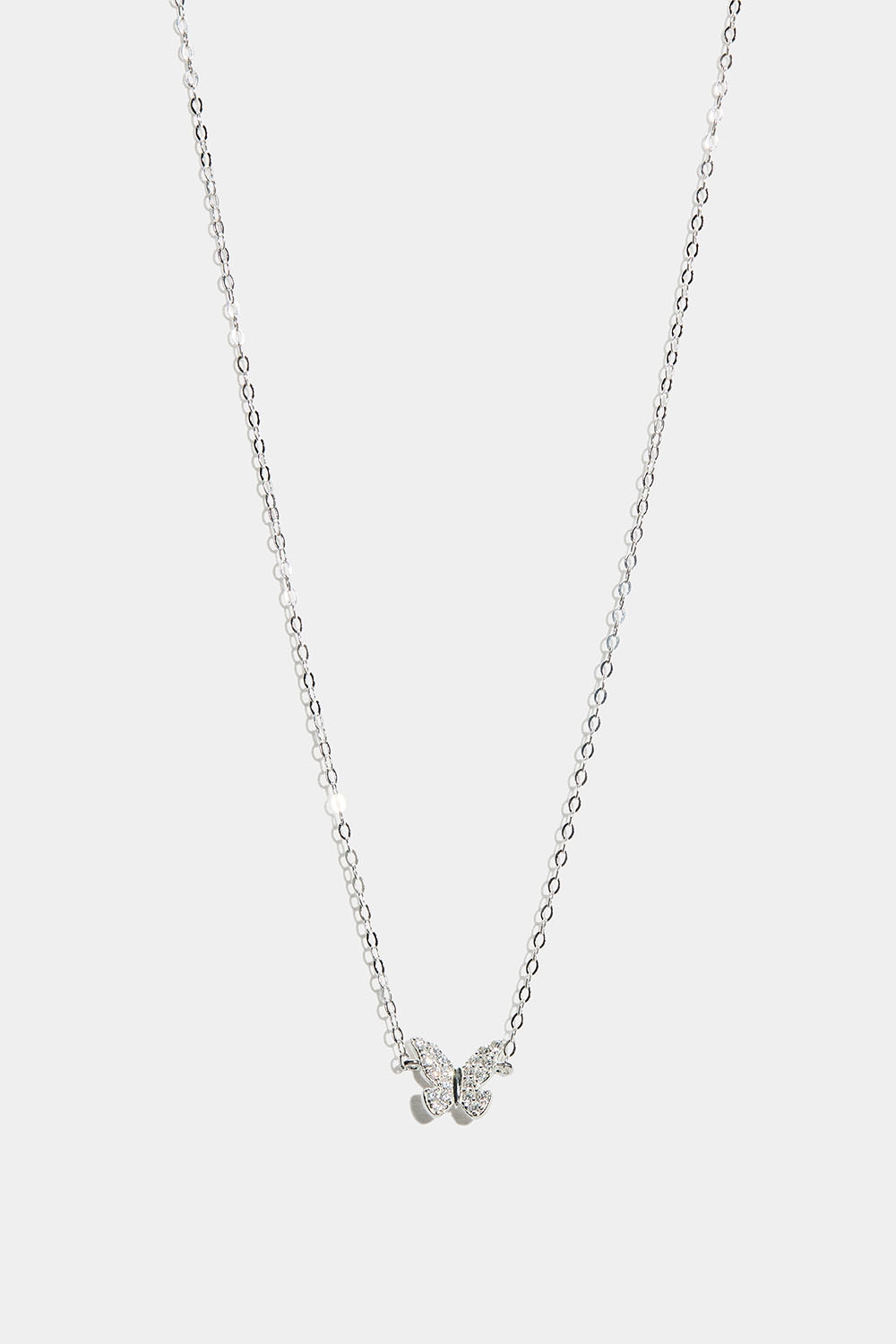 Kaulakoru aitoa hopeaa sydämellä ja Cubic Zirconia -kivillä koristeltuna ryhmässä Aitoa Hopeaa / Hopeiset kaulakorut / Kaulakorut riipuksella @ Glitter (554001411001)