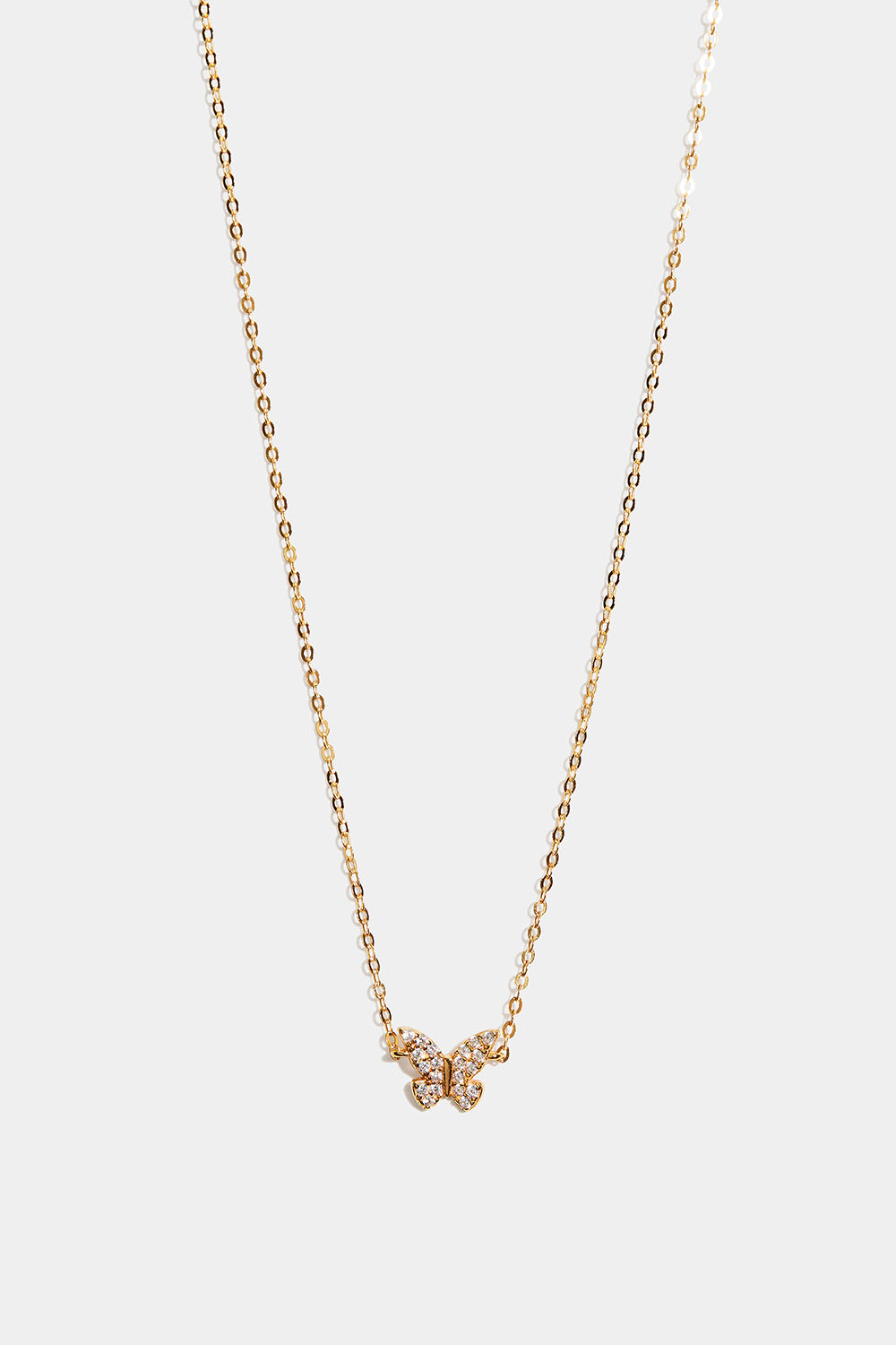 Aidosta 18k kullalla kullatusta hopeasta valmistettu rannekoru, jossa on perhonen ja Cubic Zirkonia -kiviä ryhmässä Kullattu aito hopea / Kullatut kaulaketjut @ Glitter (554001412002)