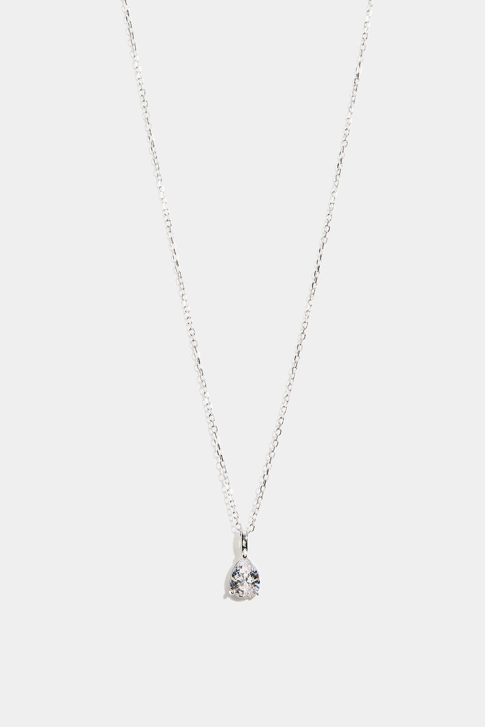 Kaulakoru aitoa hopeaa pisaranmuotoisella Cubic Zirconia -riipuksella ryhmässä Aitoa Hopeaa / Hopeiset kaulakorut / Kaulakorut riipuksella @ Glitter (554004371001)