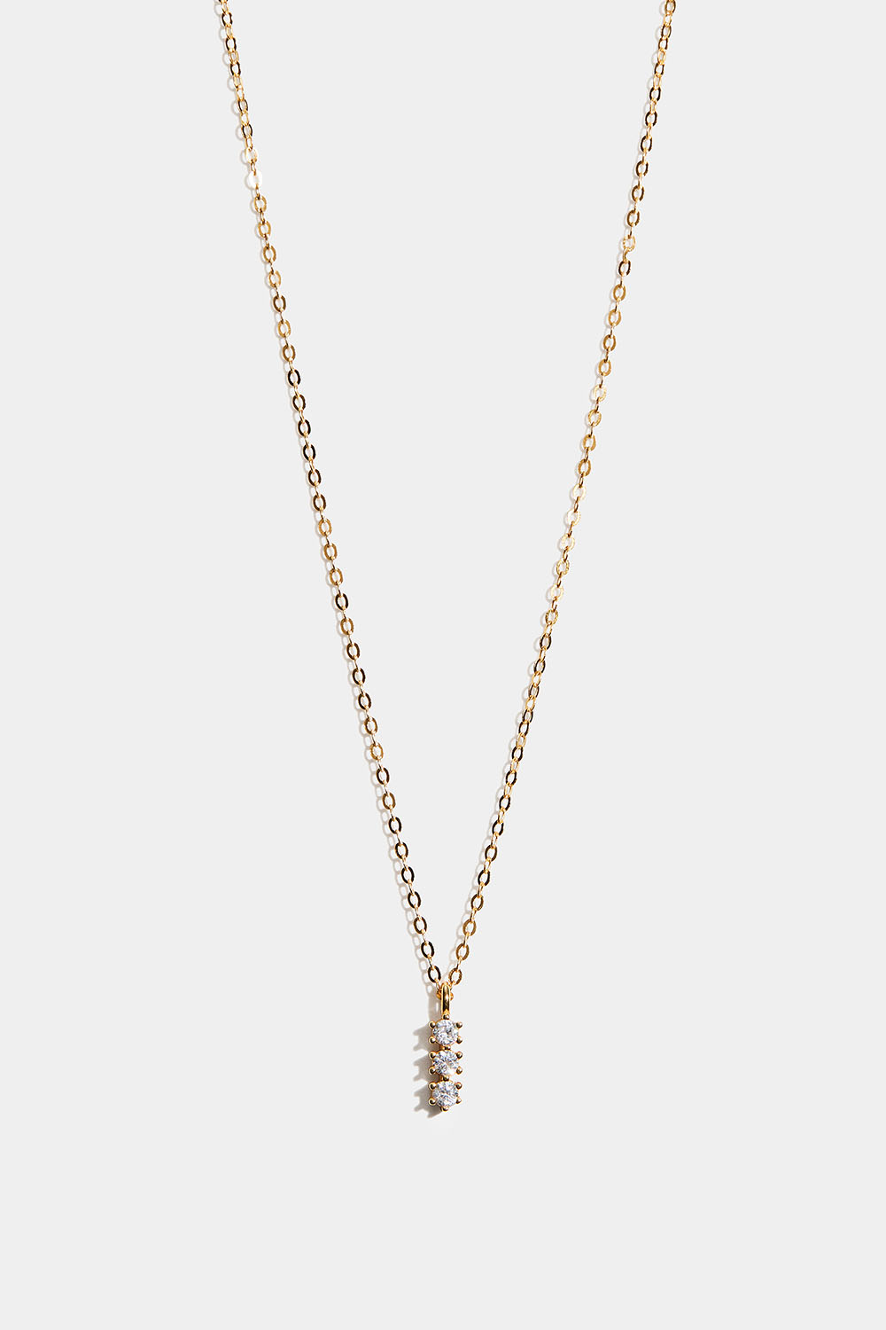 Aidosta 18k kullalla kullatusta hopeasta valmistettu kaulakoru, jossa tankoja ja Cubic Zirconia ryhmässä Kullattu aito hopea / Kullatut kaulaketjut @ Glitter (554004382002)