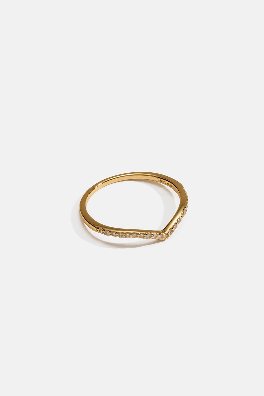 V:n muotoinen, 18k kullatusta hopeasta valmistettu sormus Cubic zirconia -kivillä ryhmässä Store week / @ Glitter (5560009320)