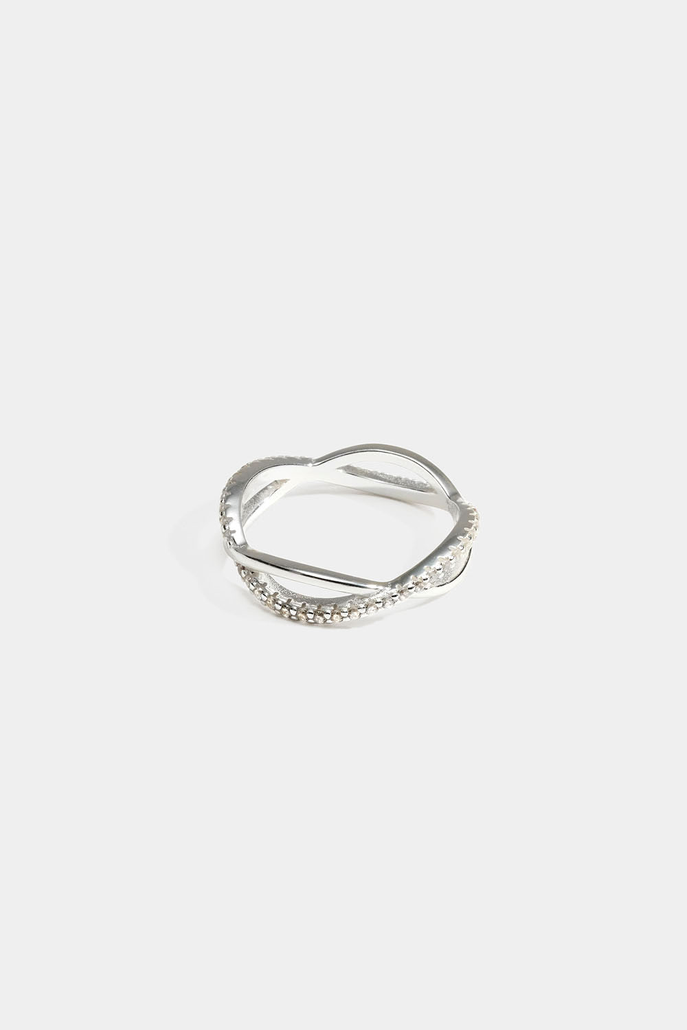 Kierretty sormus aitoa hopeaa Cubic Zirconia -kivillä ryhmässä Aitoa Hopeaa / Hopeiset sormukset @ Glitter (5560009410)