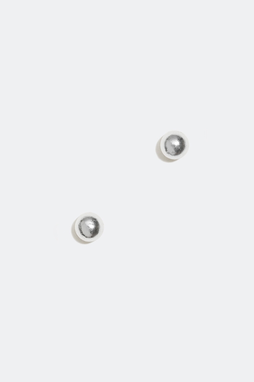 Small ball-shaped silver earrings