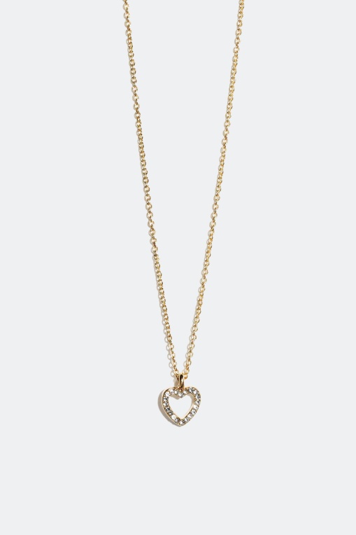Short heart necklace with glass stones