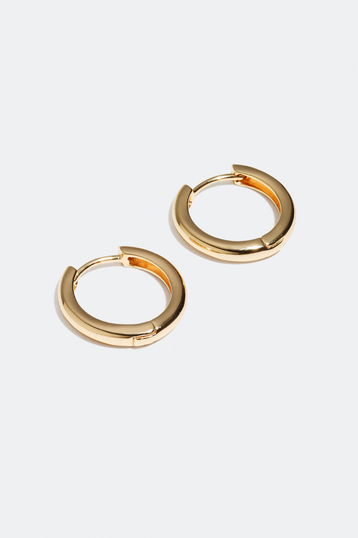 Narrow gold-plated hoop earrings