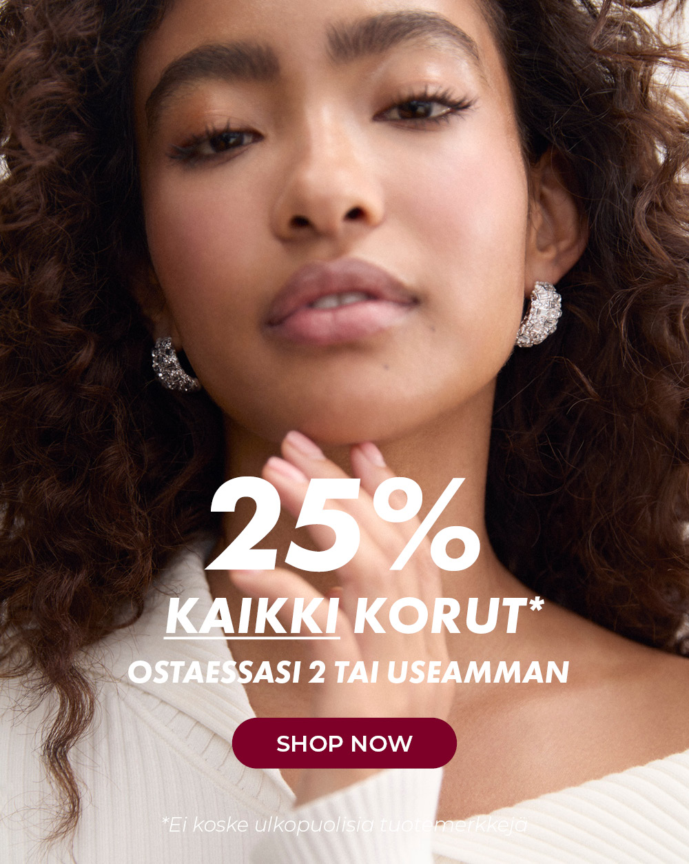 25% kaikki korut - ostaessasi 2 tai useamman (Ei koske ulkopuolisia tuotemerkkejä)