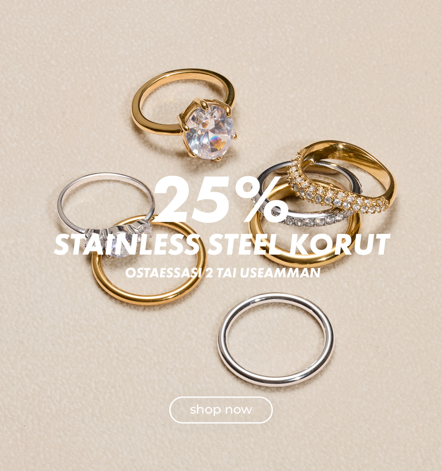 25% stainless steel korut - ostaessasi 2 tai useamman