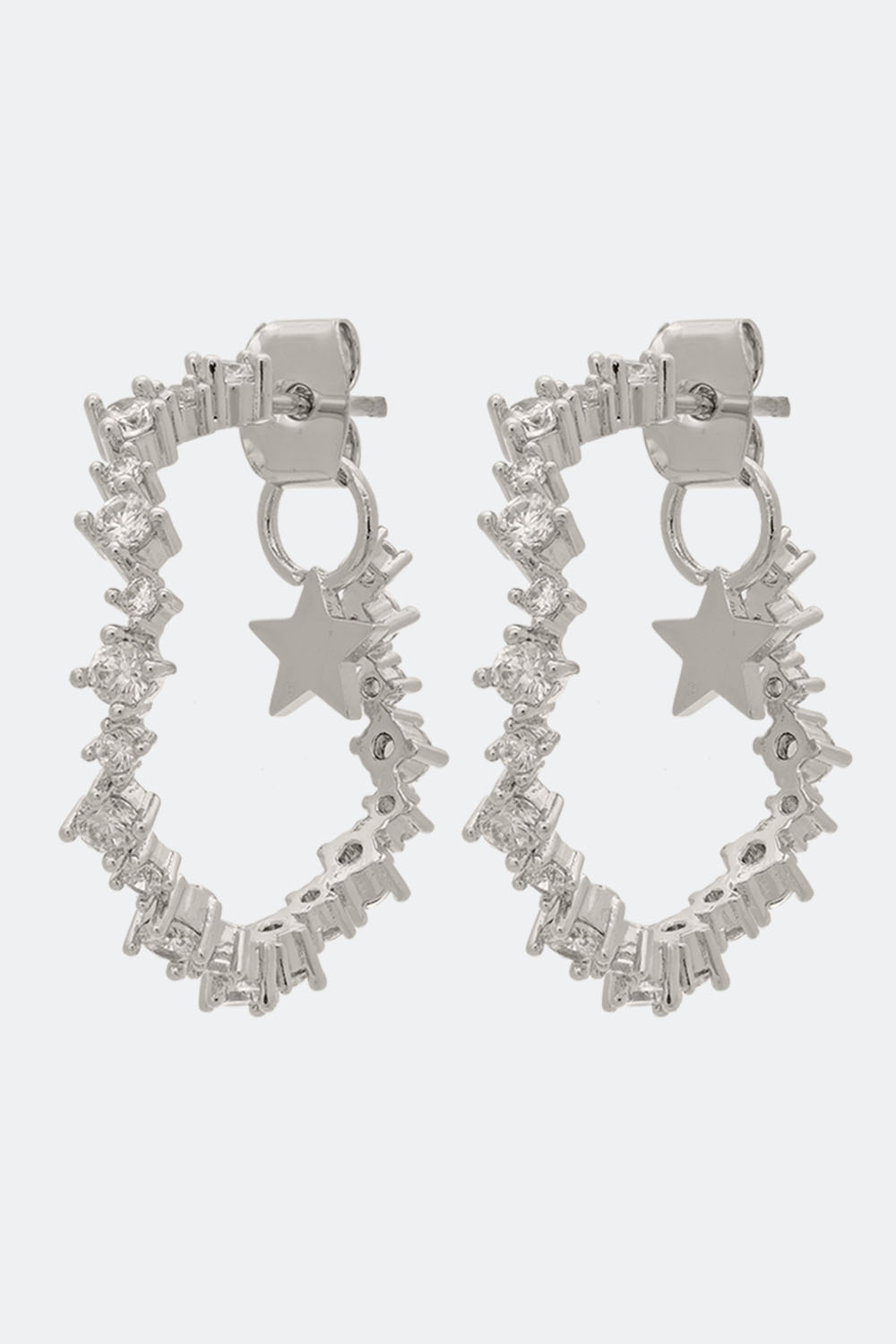 Capella hoops earrings - Crystal (Silver)