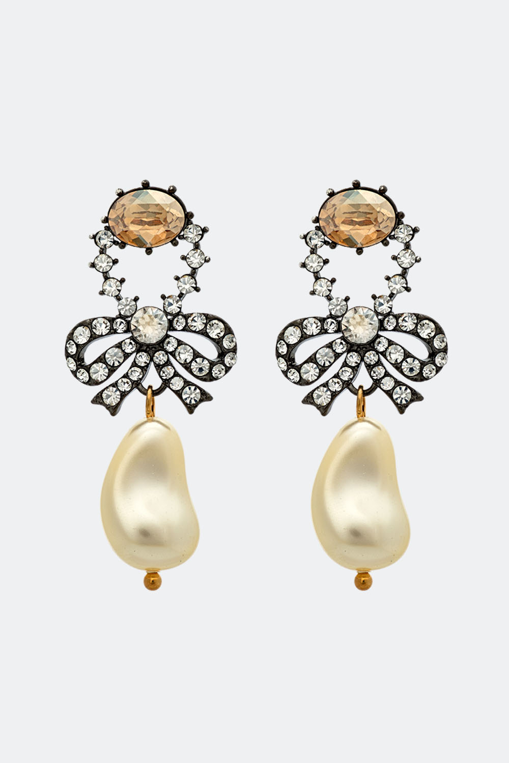 Marie Antoinette pearl earrings - Crystal