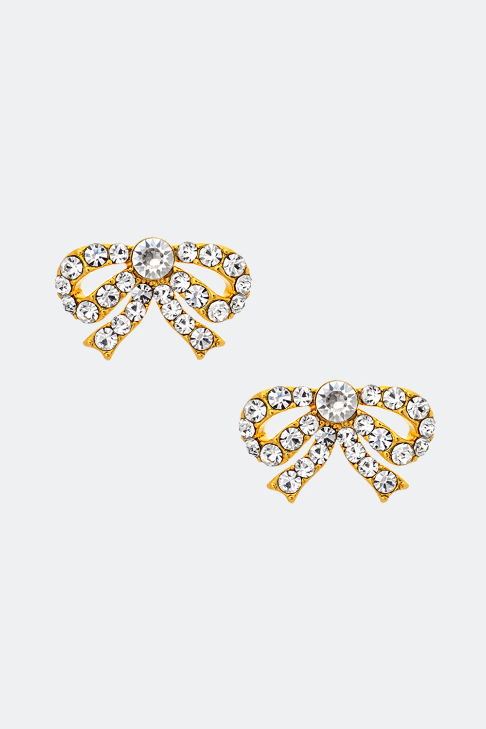 Petite Antoinette bow earrings - Crystal (Gold)