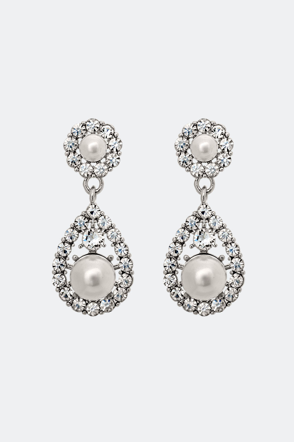 Petite Sofia pearl earrings - Crystal (Silver)