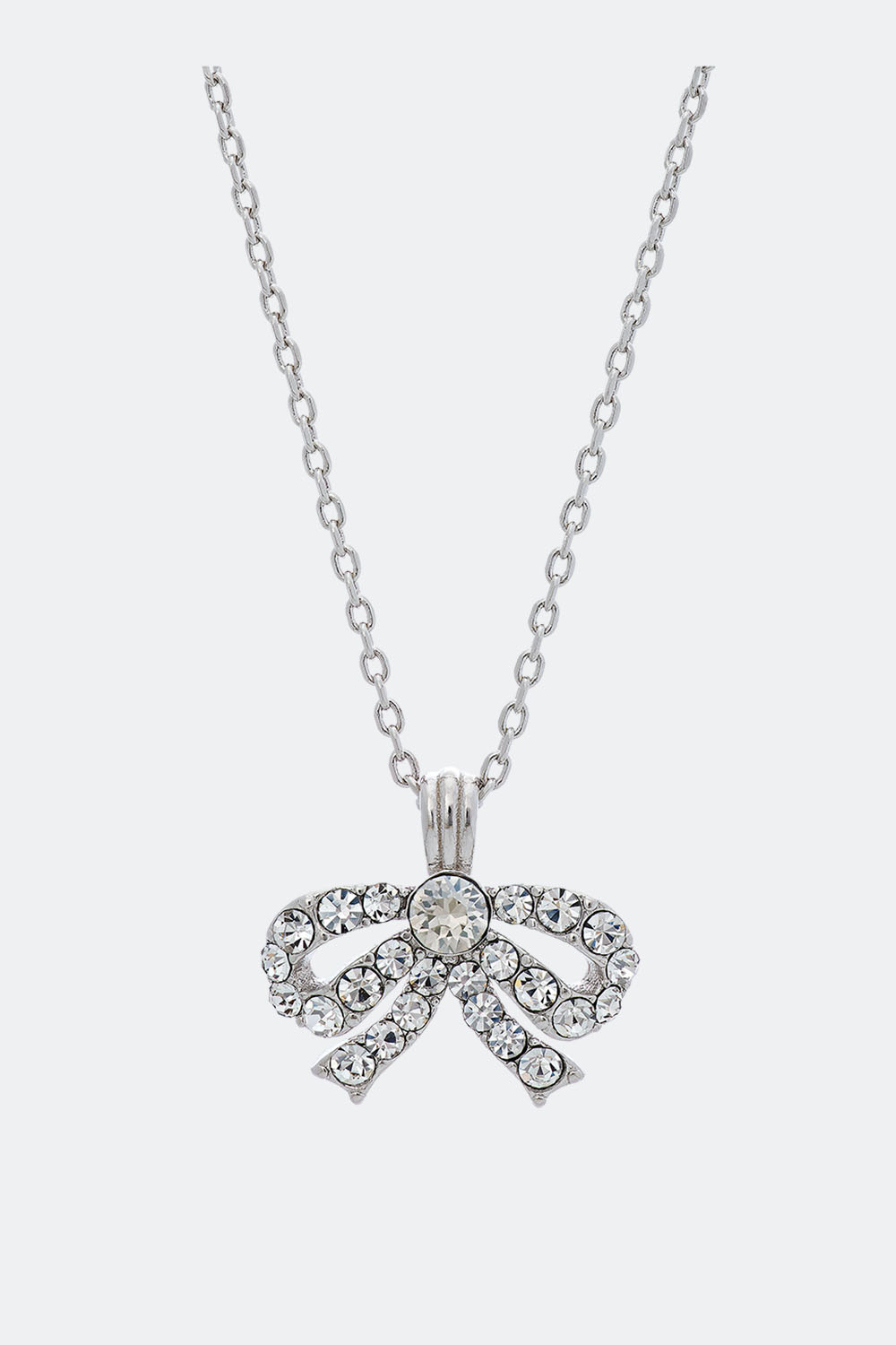 Petite Antoinette bow necklace - Crystal (Silver)