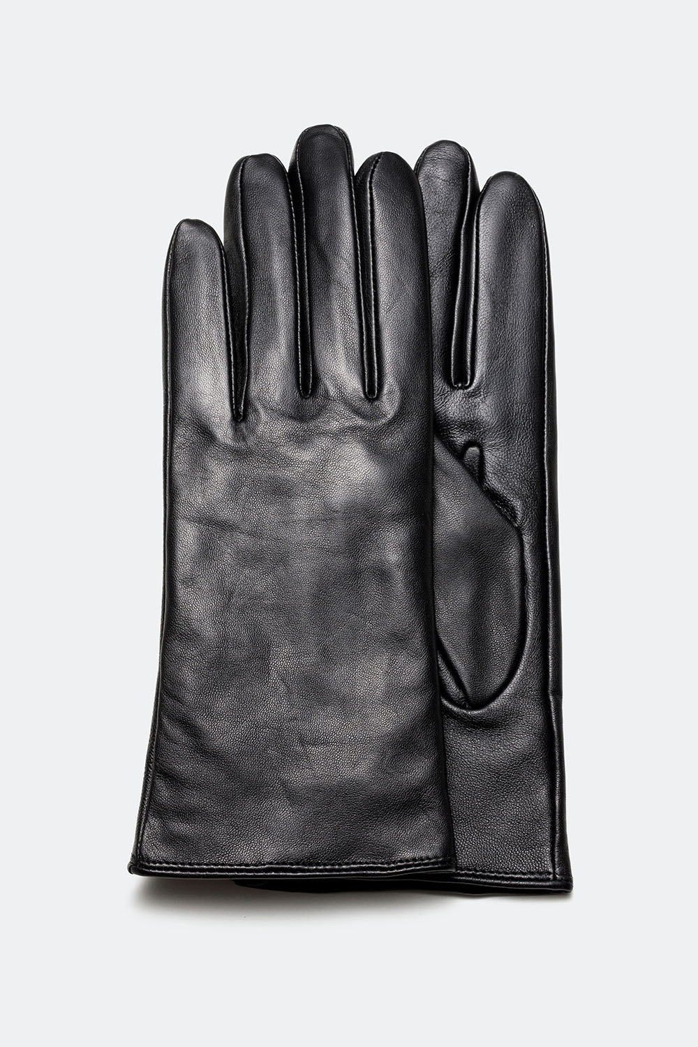 Mustat nahkakäsineet, joissa kosketustoiminto