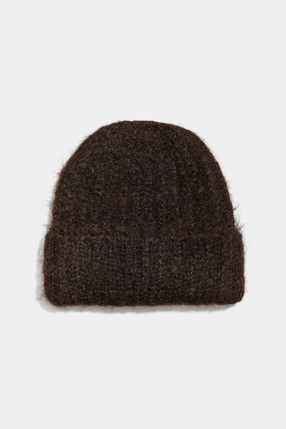 Villasekoitteesta valmistettu ruskea joustoneulepipo