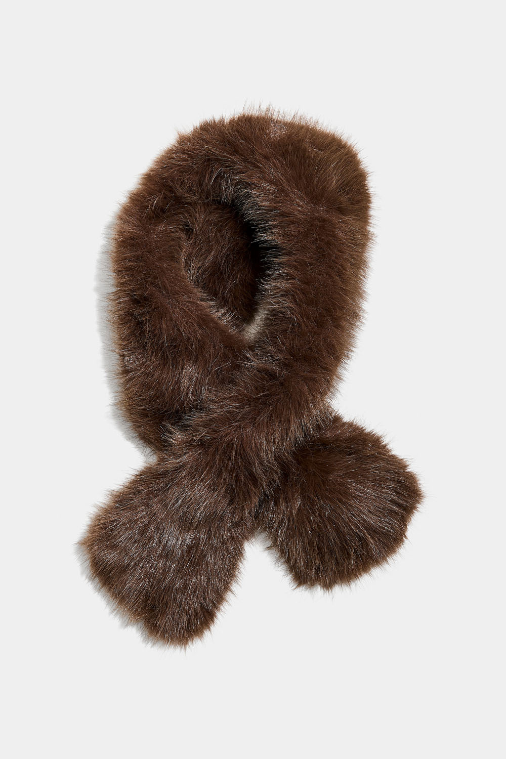 Ruskea huivi tekoturkiksesta