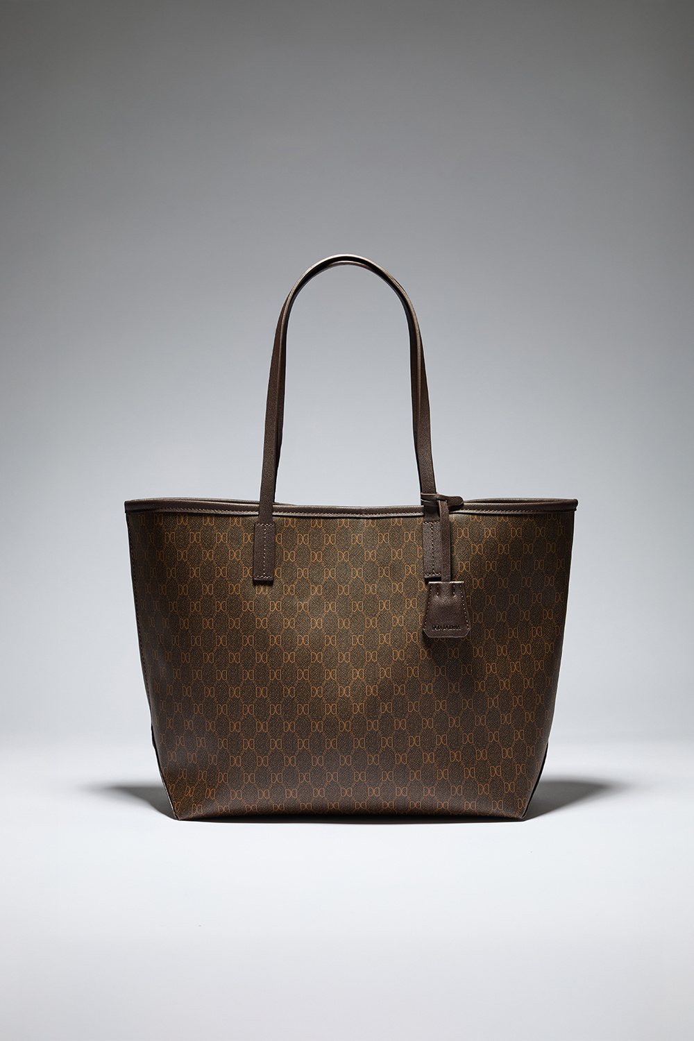 Ruskea, kuvioitu tote-laukku