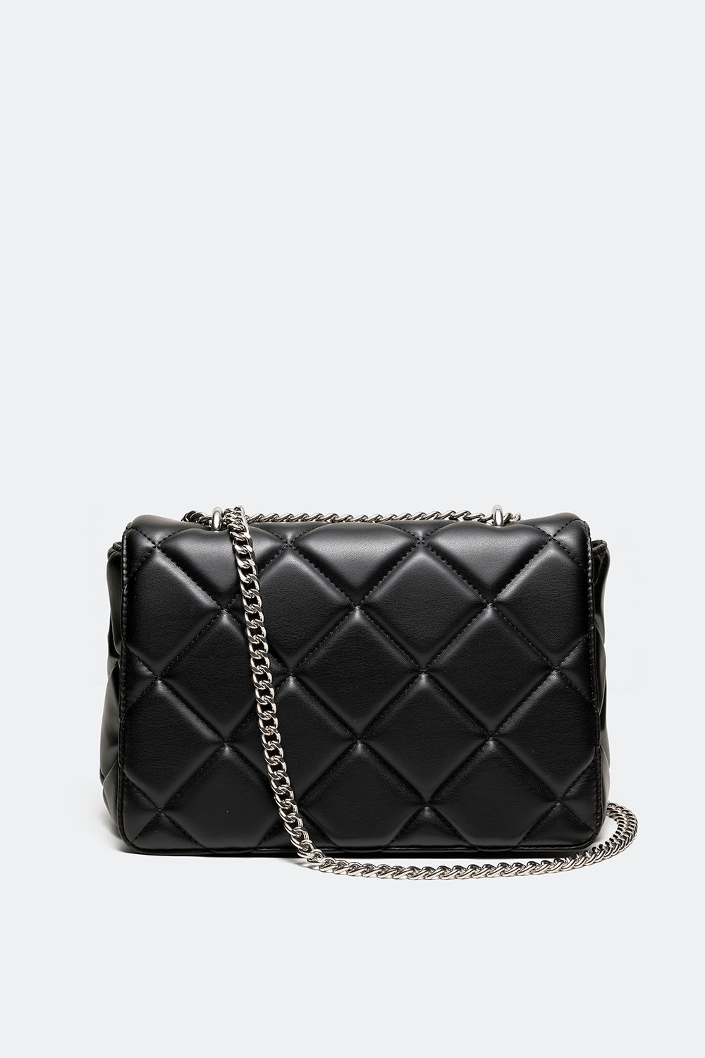 Suuri, musta tikattu olkalaukku