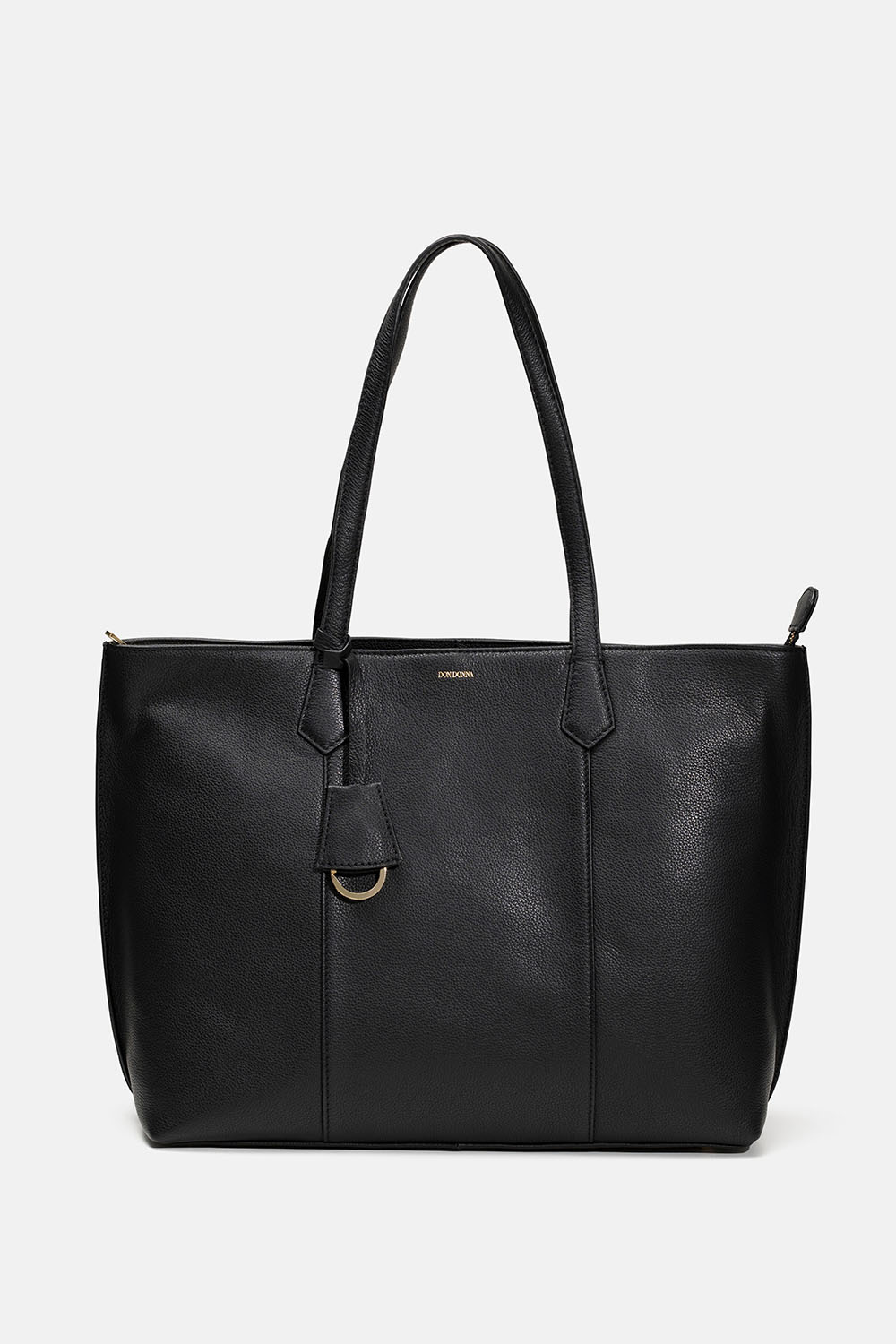 Suuri musta tote-laukku nahkaa