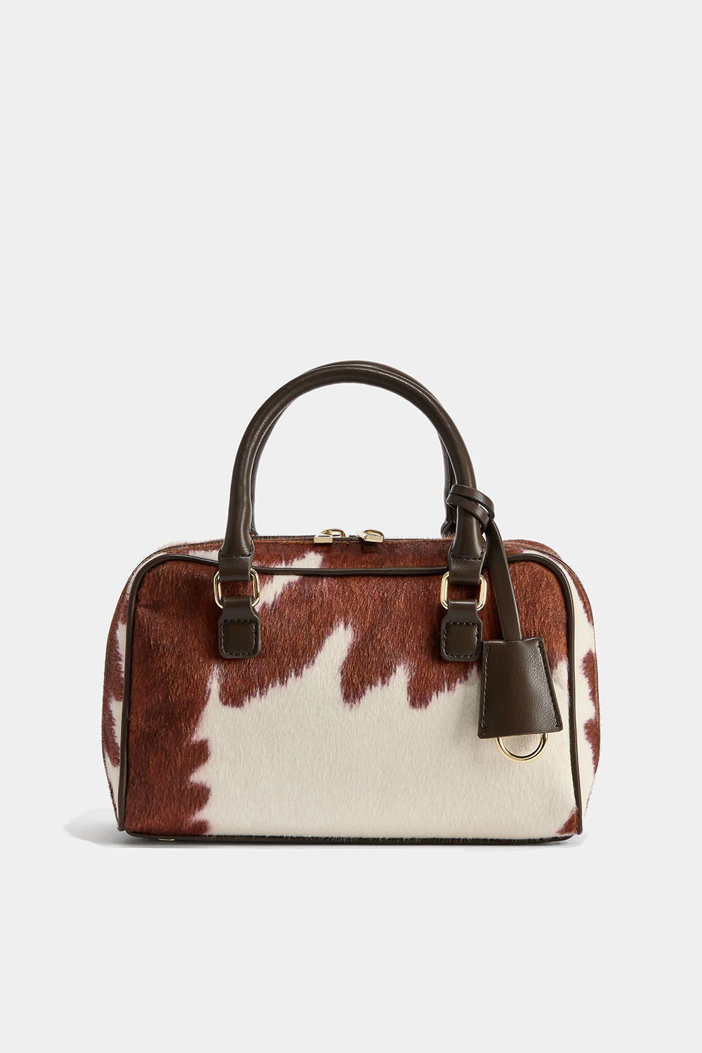 Suorakulmainen laukku lehmännahkajäljitelmästä