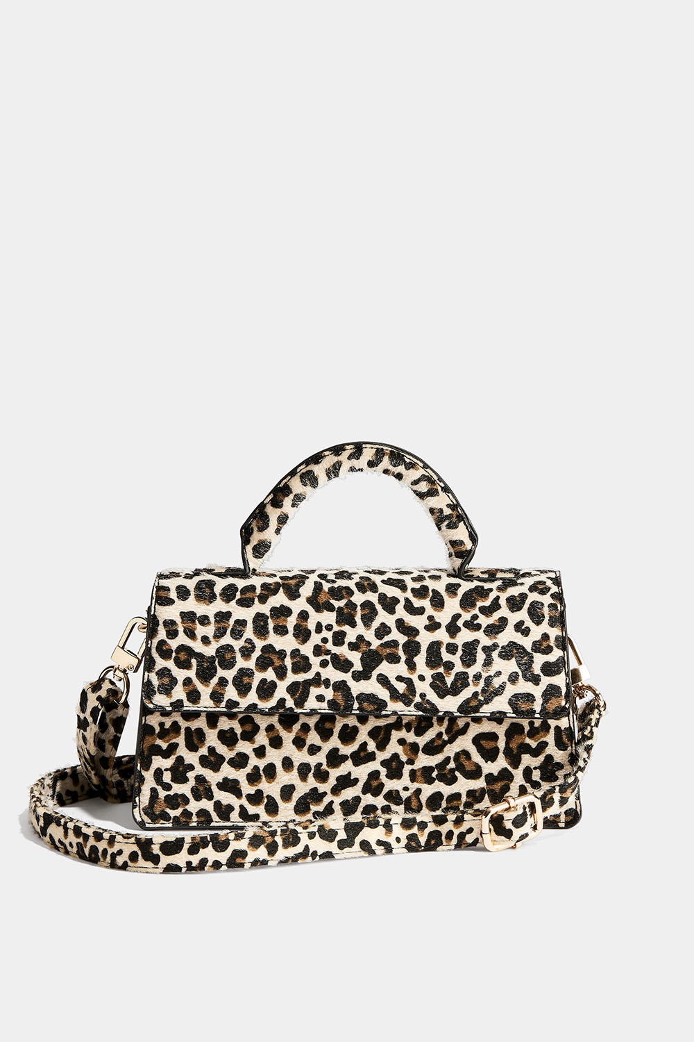 Pieni leopardikuvioinen suorakulmainen laukku