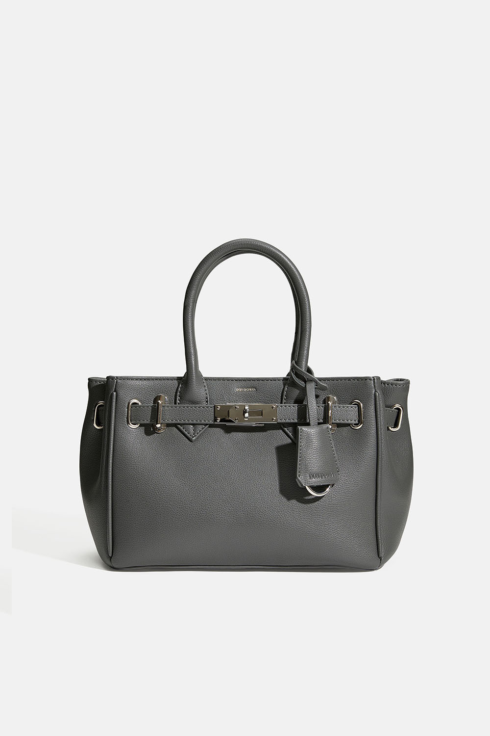 Pieni harmaa shopper-kassi vyödetaljilla