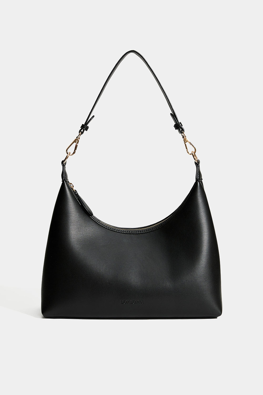 Musta laukku irrotettavalla olkahihnalla