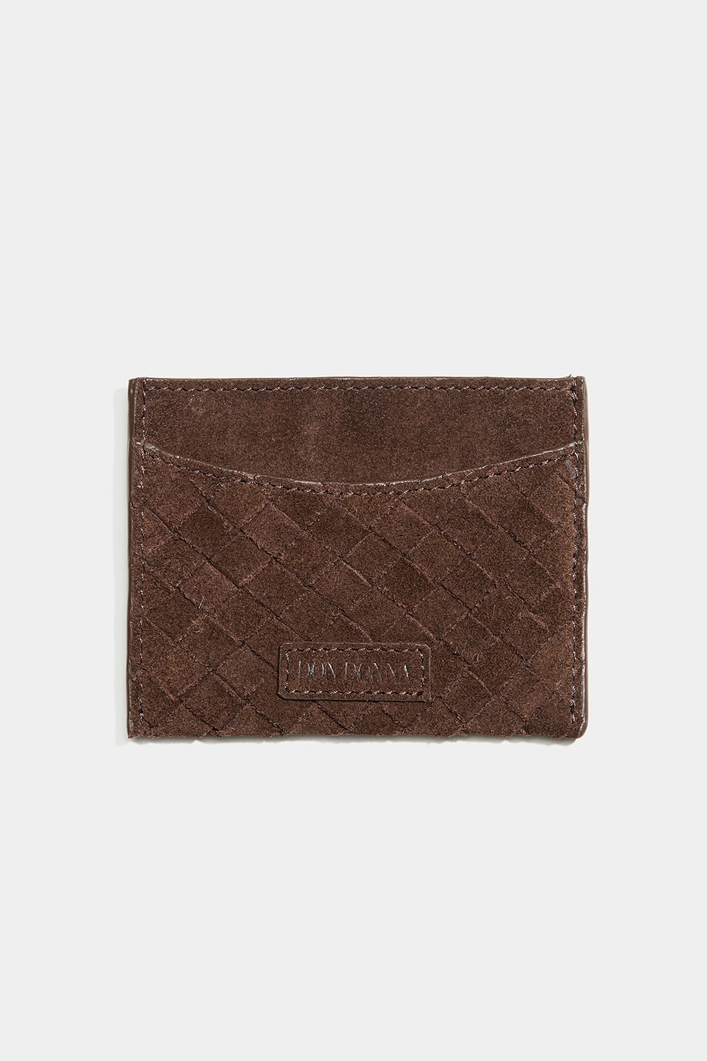 Punottu korttikotelo ruskeaa mokkaa