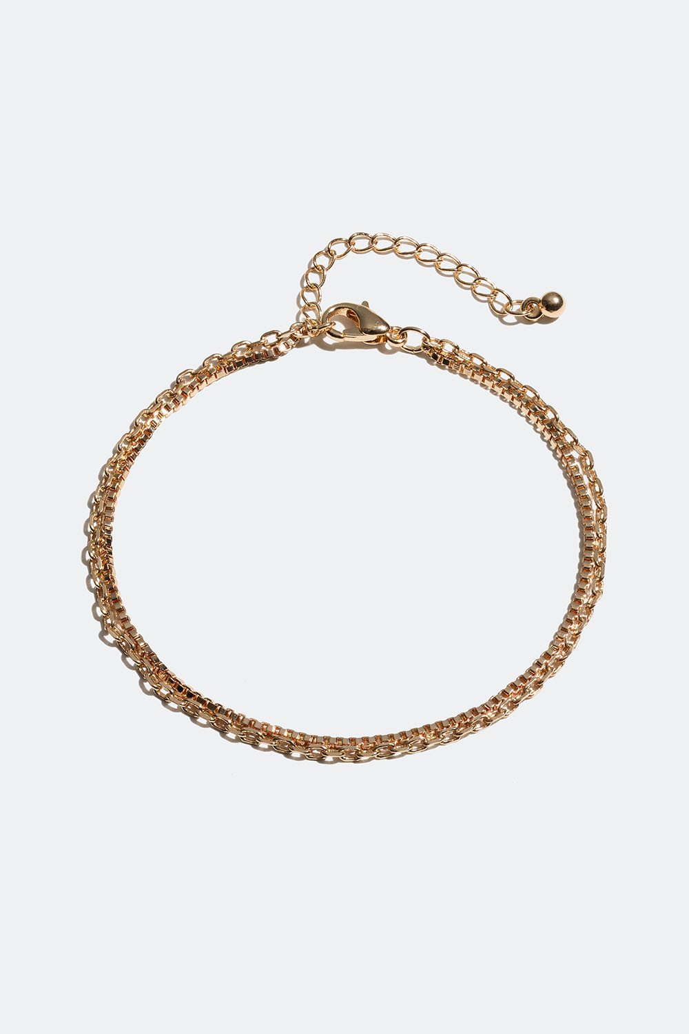 Kullanvärinen rannekoru, jossa kaksinkertainen ketju