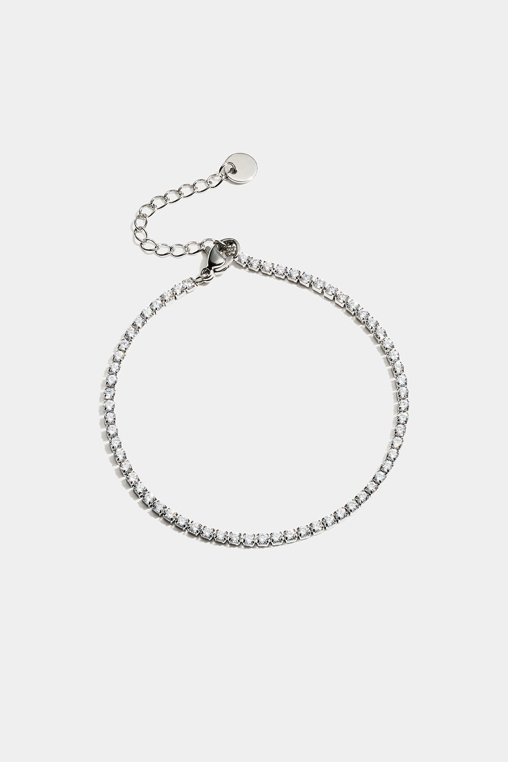 Tennisrannekoru teräksestä Cubic Zirconia -kivellä