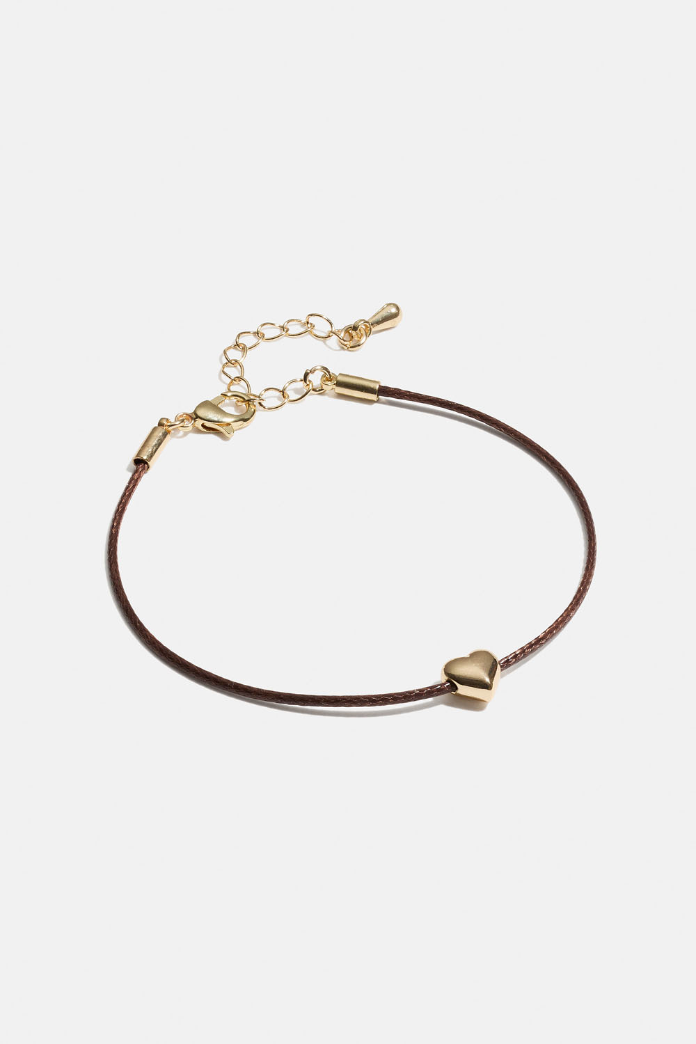 Rannekoru, jossa sydän ja ruskea nauha