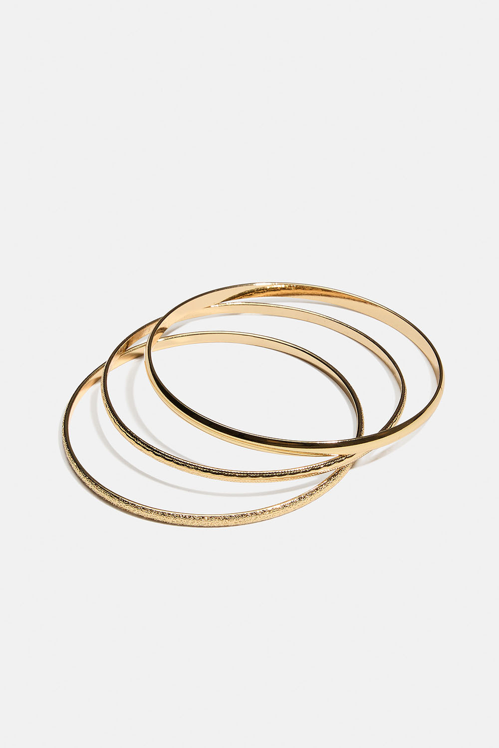 Ohuet kullanväriset rannerenkaat, 3 kpl