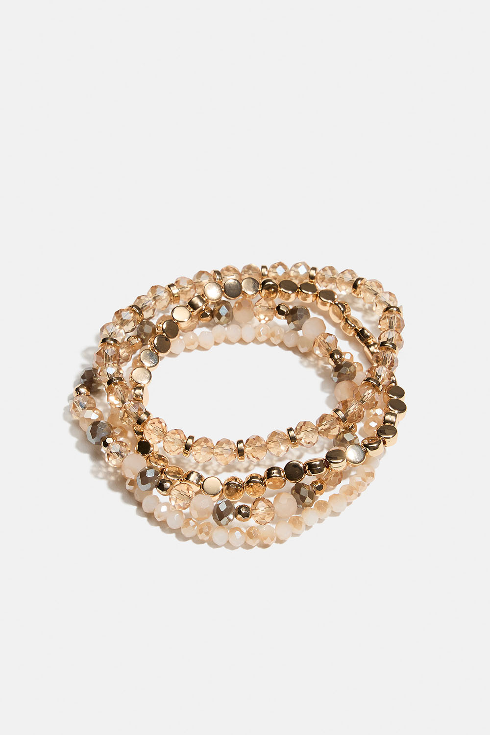 Joustavat rannekorut, joissa eri värisiä helmiä, 4 kpl