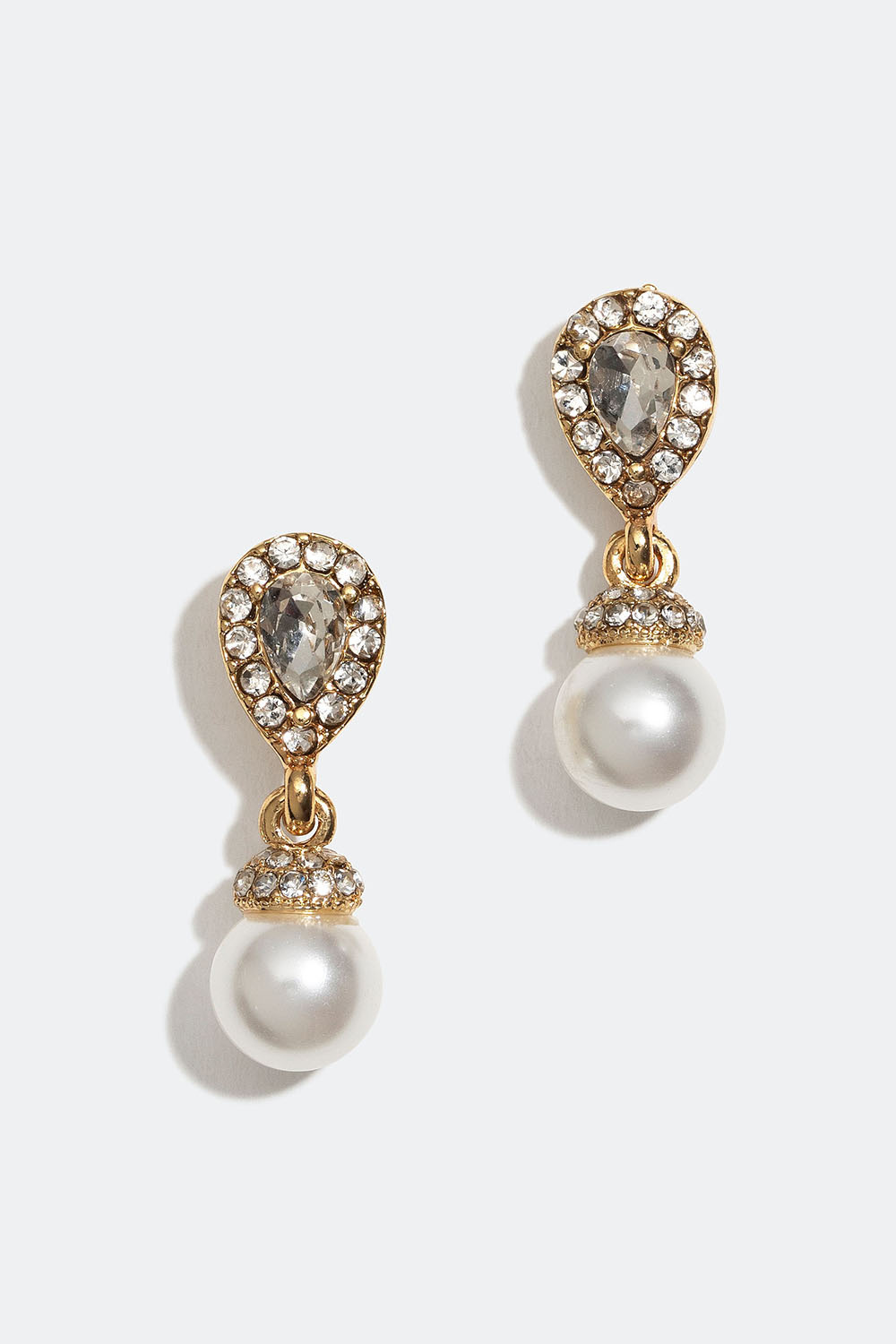 Kullanväriset pisaran muotoiset korvakorut lasikivillä ja lasihelmillä