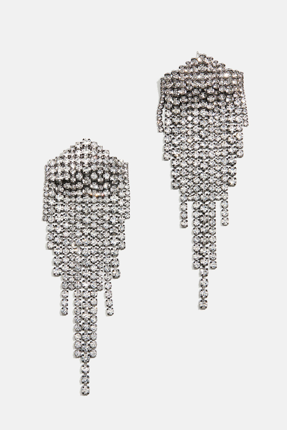 Tummanharmaat kulmikkaat strassikorvakorut