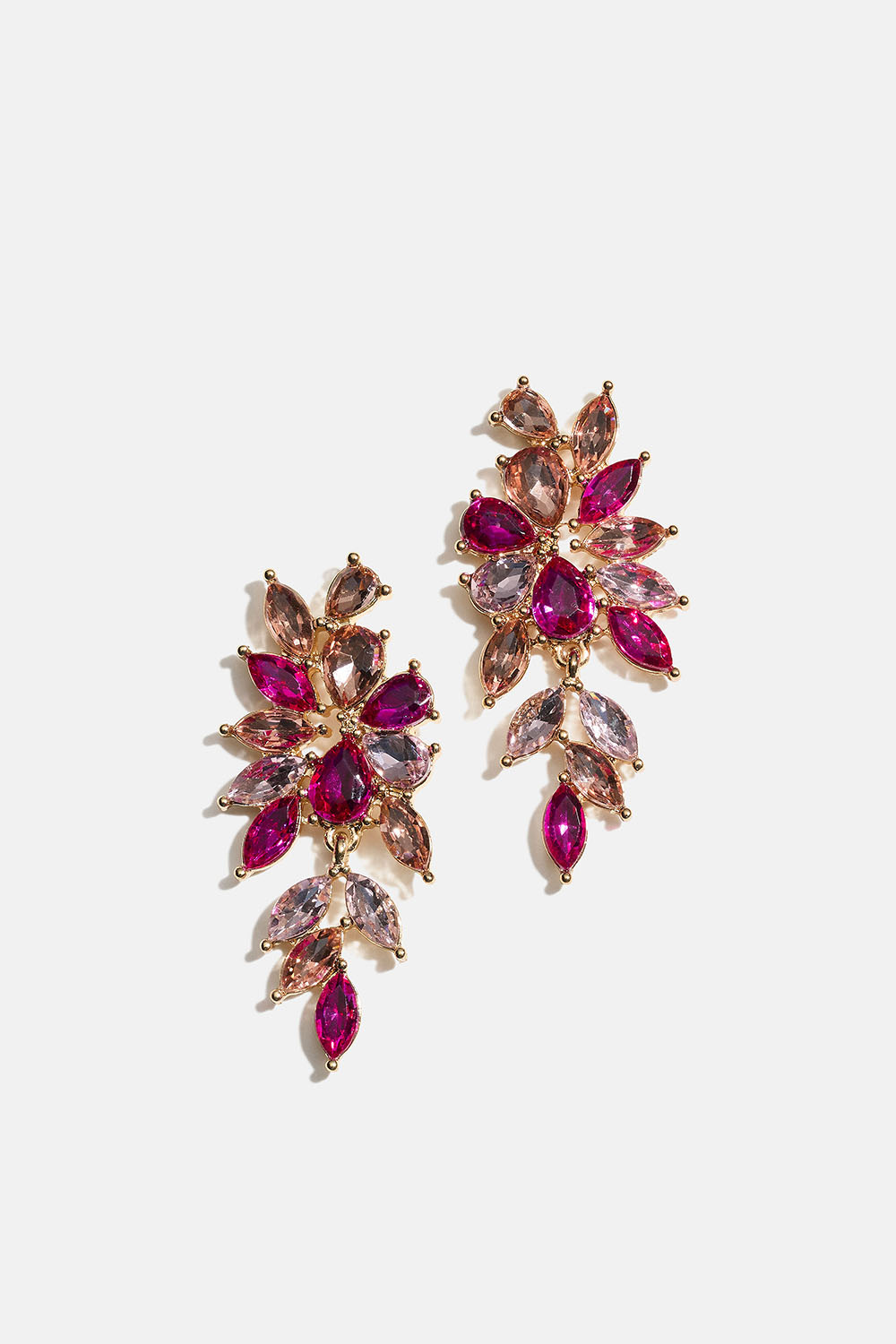 Korvakorut, joissa soikeita ja pisaranmuotoisia lasikiviä
