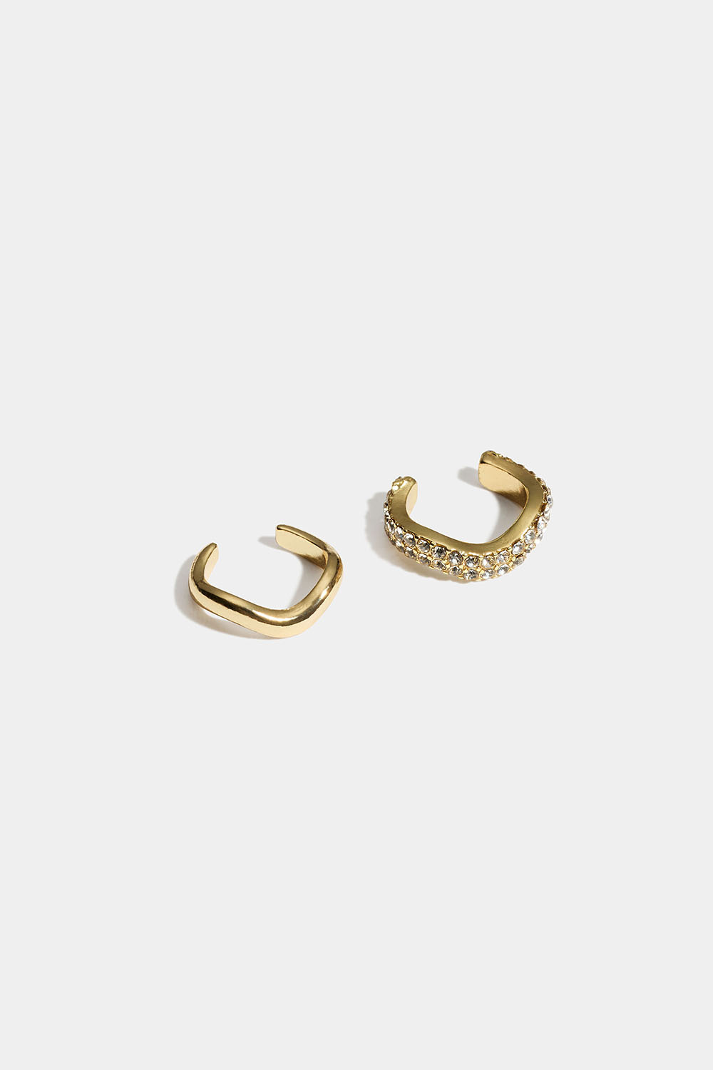 Aaltoilevat ear cuff -korvakorut lasikivillä, 2 kpl
