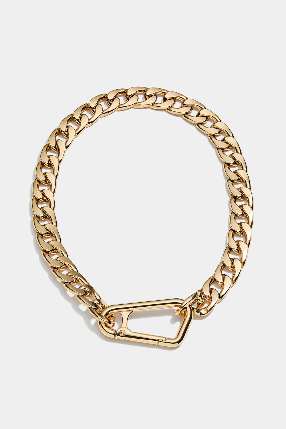 Kullanvärinen karkea kaulaketju, jossa karabiinihaka