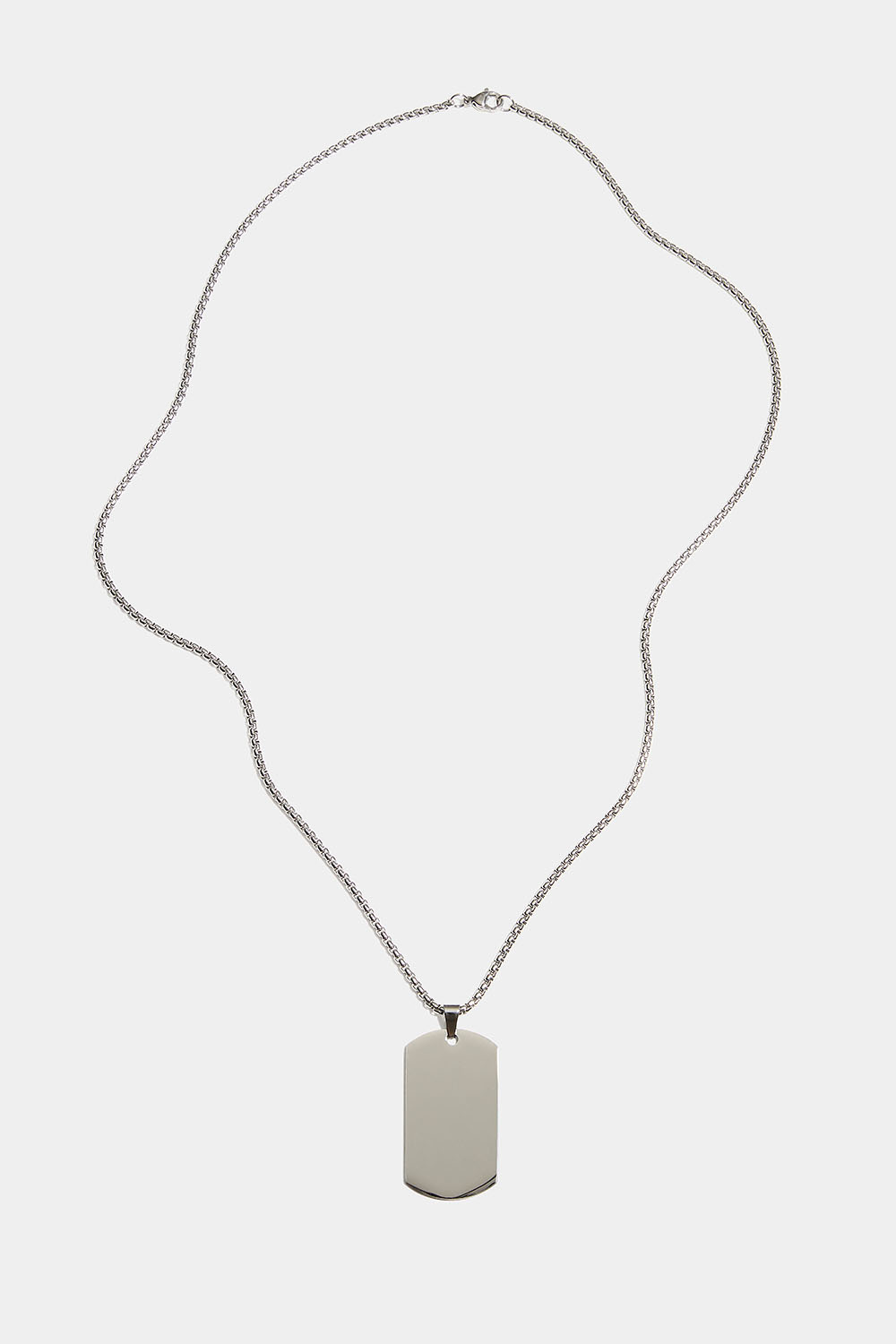 Teräksinen kaulaketju, jossa on laatta