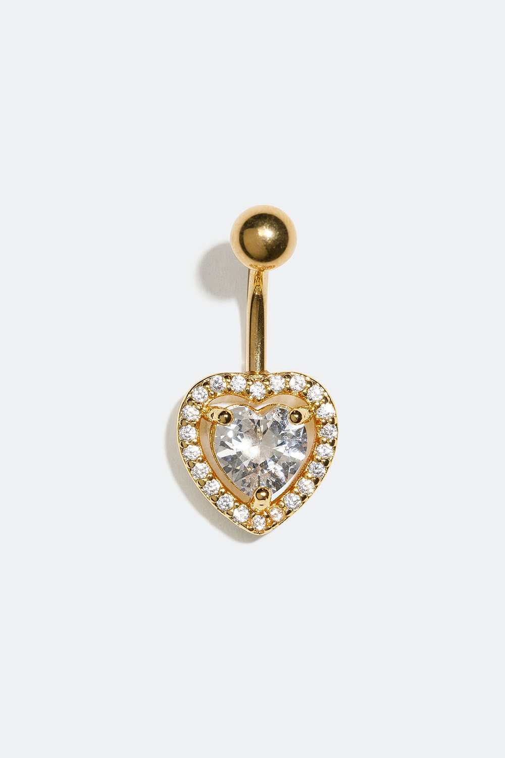 Kullanvärinen napakoru, jossa sydän ja Cubic Zirkonia -kiviä