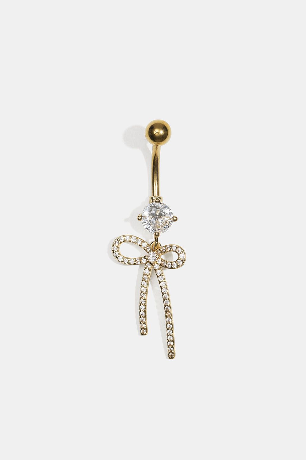 Napalävistys, jossa on rusetti ja Cubic Zirconia -kivi