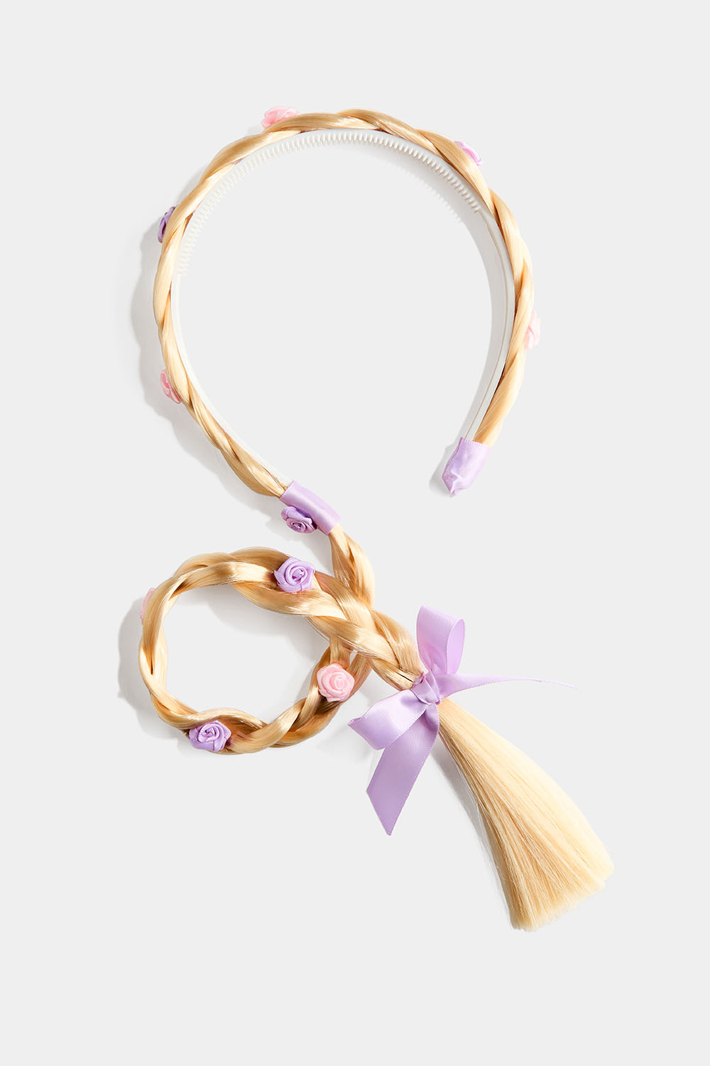 Hiuspanta ruseteilla, ruusuilla ja letillä